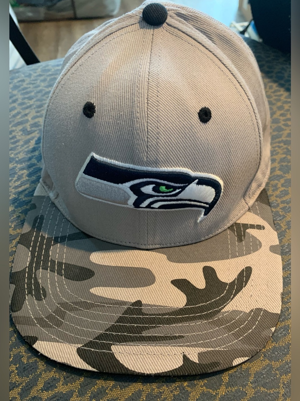 NFL Seahawks Gray Blue youth Baseball Cap with Official NFL Hologram